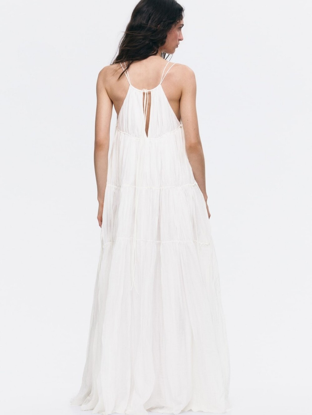 H&M Drawstring-Detail A-Line Maxi Dress  SUMMER 2026 Special Edition White Bnwt